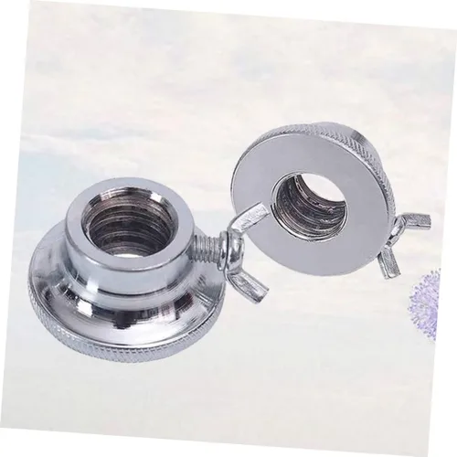 Miniatura 4 de Toddmomy 2 collares de barra, tuercas de mancuerna, bloqueo de tornillo, abrazadera, anillo de bloqueo universal de metal plateado para rotar