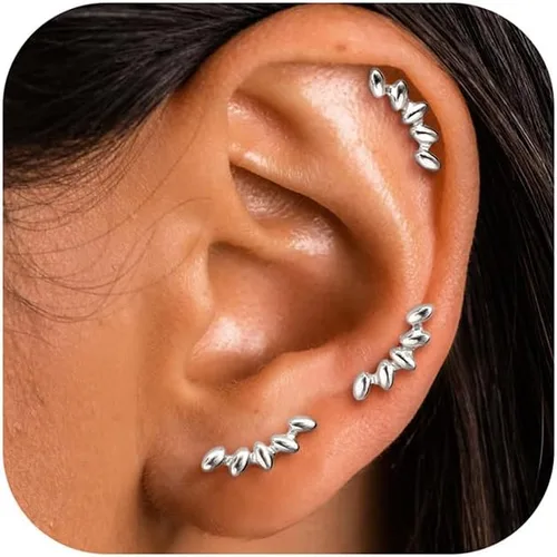 Miniatura 24 de GEMQUEEN Aretes tipo dormilona plana: aretes de acero quirúrgico de titanio rellenos de oro de 14 quilates, hipoalergénicos para mujeres y hombres