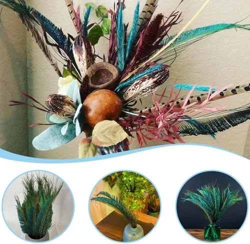 Miniatura 3 de 40 plumas naturales de pavo real de 10 a 15 pulgadas para manualidades, multicolor, manualidades, sombrero y jarrón, decoración de boda, arreglo