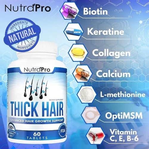 Miniatura 4 de NutraPro Vitaminas para el crecimiento del cabello para hombres, suplemento anti pérdida de cabello, píldoras de crecimiento del cabello y barba