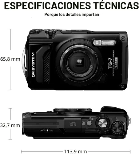 Miniatura 6 de OM SYSTEM Olympus Tough TG-7 - Cámara subacuática negra, impermeable, a prueba de congelación, brillo de alta resolución, video 4K 44x Macro