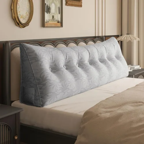 Miniatura 30 de Almohada WOWMAX grande de apoyo con forma triangular, almohada con forma de cuña para respaldo o lectura, cabecero para el día de la Madre