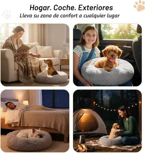 Miniatura 7 de JOLLYVOGUE Cama Calmante para Perros Pequeños - Cama para Perros Pequeños Lavable en Forma de Dona de 23 Pulgadas para Gatitos y Cachorros, Camas 01
