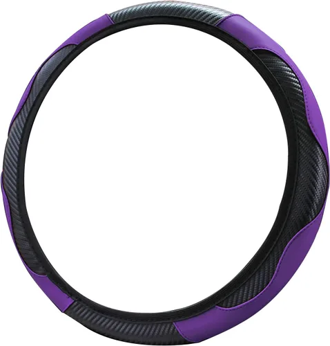 Miniatura 7 de ZIMISI Funda para volante de automóvil, funda antideslizante y transpirable de 15 pulgadas, funda de volante de piel de fibra de carbono
