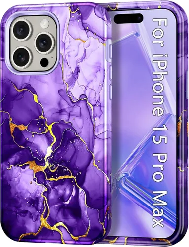 Miniatura 20 de CASEFIV Funda compatible con iPhone 11, patrón de mármol 3 en 1, resistente a prueba de golpes y caídas, cuerpo completo, policarbonato duro