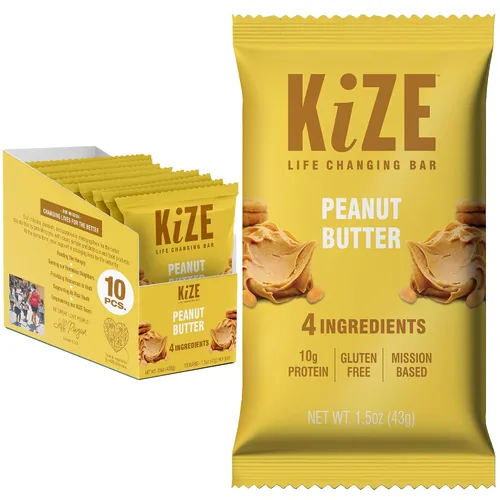 Miniatura 29 de KiZE Energy Bars - Barras energéticas de reemplazo de comidas con alto contenido de proteínas, a base de mantequilla de almendras, sin gluten, sin