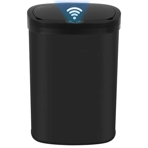 24/7 Shop at Home Freeway - Tapa de metal con sensor de movimiento para cocina, 13 galones, color negro
