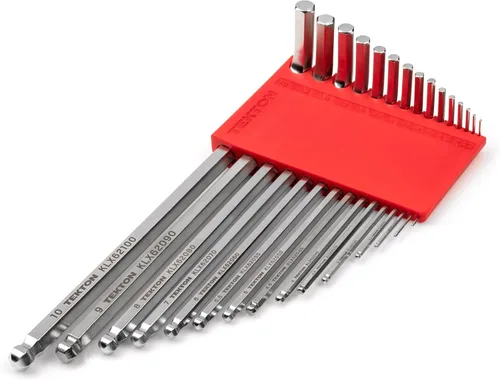 Miniatura 10 de TEKTON Juego de llaves hexagonales de extremo de bola con soporte, 13 piezas (0.050-3/8 pulgadas) - Acabado cromado KLX91101