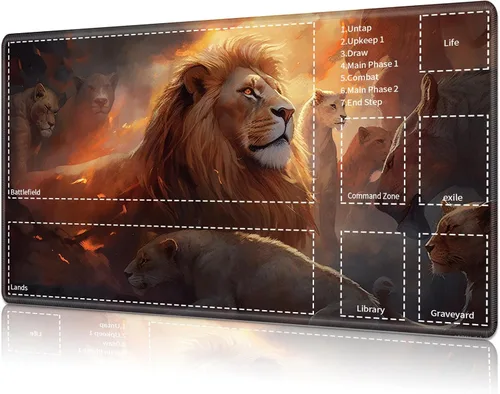 Miniatura 35 de Tapete de juego para MTG Card Playmat con zona, tapete de juego para MTG TCG de 24 x 14 pulgadas, tapete de juego antideslizante para tablero