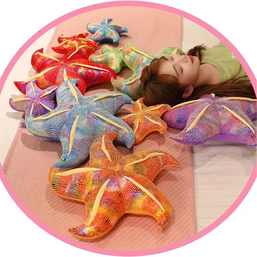 Miniatura 5 de Almohada de estrella de mar para sofá, cojín de suelo, almohada para el hogar (3.1 x 7.9 in, azul)