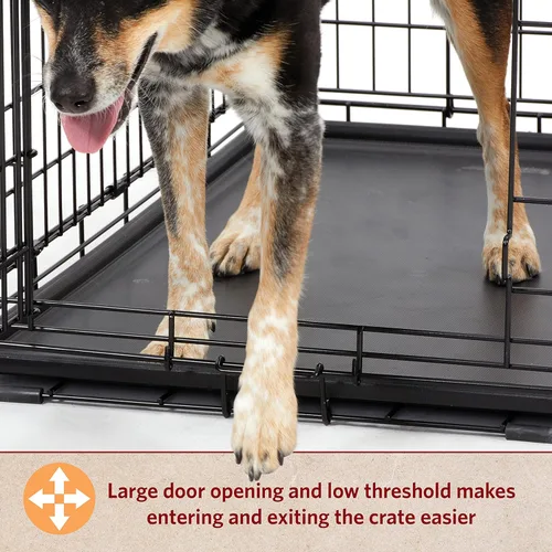 Miniatura 4 de MidWest Homes for Pets Large LifeStages - Jaula plegable para perros de doble puerta de 42 pulgadas, seguridad mejorada, incluye bandeja a prueba