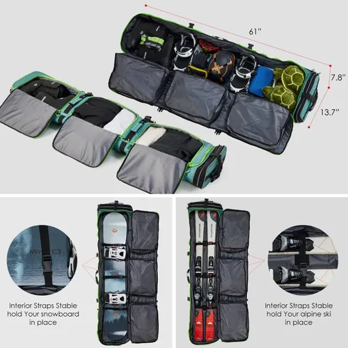 Miniatura 6 de Bolsa de snowboard con ruedas XCMAN de longitud ajustable