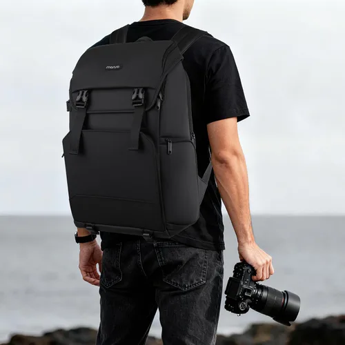 Miniatura 7 de MOSISO Mochila para cámara DSLR/SLR/SLR/sin espejo con bolsillo superior con solapa superior, mochila de fotografía con compartimento para laptop