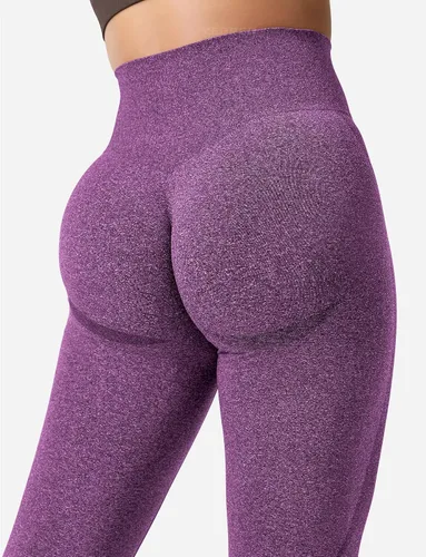 Miniatura 5 de YEOREO Leggings de entrenamiento sin costuras para mujer, pantalones de yoga con contorno de sonrisa de cintura alta