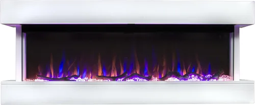 Miniatura 9 de Touchstone Chesmont Chimenea eléctrica inteligente - Chimenea para colgar en la pared con manto flotante blanco de 50" de ancho - Habilitada