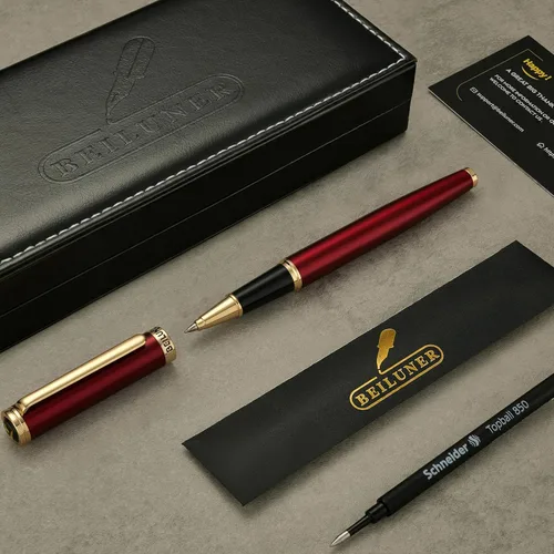 Miniatura 2 de BEILUNER - Bolígrafo de lujo con rodillo de oro de 24 quilates, diseños nobles y elegantes, repuesto de tinta Schneider, el mejor set de regalo