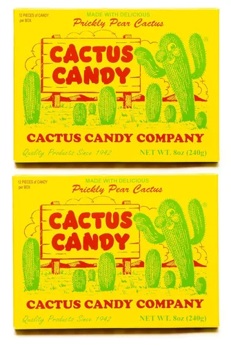 Cactus Candy Company - Caja de 2 caramelos de cactus de tuna Arizona de 1/2 libra