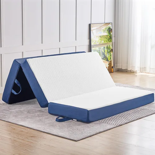 Miniatura 19 de Colchón Plegable Tamaño Individual, Espuma Viscoelástica de 6 Pulgadas Tri Portátil Trifold Colchón Topper Individual con Funda Transpirable