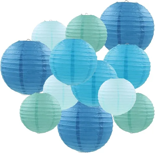 Miniatura 12 de 10 linternas de papel blanco para decoración de fiesta, 16 pulgadas, grandes, de papel redondo chino, para colgar, linternas gigantes