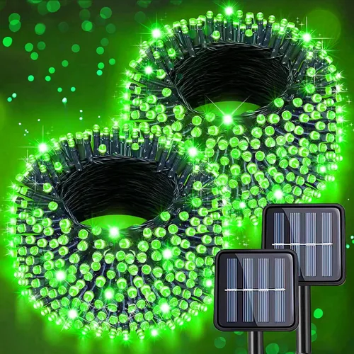 Miniatura 12 de Guirnalda de luces solares de Navidad actualizadas para exteriores, impermeables, paquete de 2 unidades en total de 144 pies, 400 luces LED