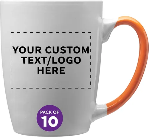 Miniatura 7 de DISCOUNT PROMOS Tazas de café personalizadas Java de dos tonos, 12 onzas, juego de 10/50/100 unidades personalizadas a granel para café, té