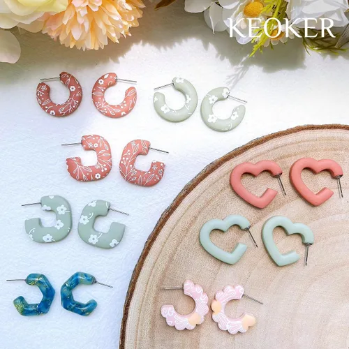 Miniatura 2 de Keoker Cortadores de arcilla para joyas de arcilla polimérica, cortadores de arcilla polimérica de aro para fabricación de joyas, 5 formas