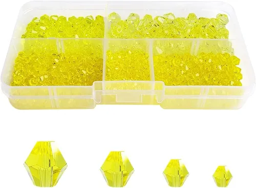 Miniatura 18 de Cuentas de vidrio de bicono negro para hacer joyas, cuentas espaciadoras de cristal facetadas para pulseras, collares, aretes