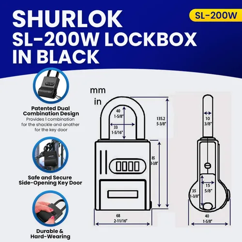 Miniatura 2 de ShurLok SL-100W candado a combinación de cuatro dígitos azul, SL-200W