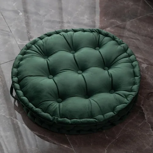 Miniatura 9 de MOJUN Almohada redonda de meditación, almohadas grandes para adultos, almohada redonda gruesa de terciopelo holandés con asa para yoga, sala de Azul