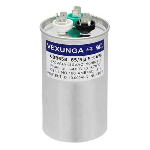 Miniatura 30 de VEXUNGA - 25/5 uF 25+5 MFD 370V o 440V Condensadores redondos de arranque dual 25 5 uF 370 440 Volt VAC CBB65 Condensadores para acondicionador