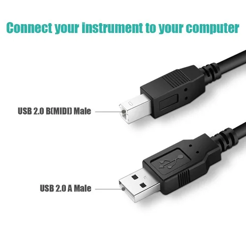 Miniatura 4 de Ancable Cable controlador MIDI USB B de 3 pies para interfaz de audio, piano, teclado, mezclador, altavoz, instrumento, micrófono, cable USB A a B