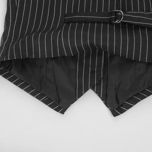 Miniatura 4 de Belle Poque Chaleco vintage para mujer, cuello halter, con botones, chalecos elegantes