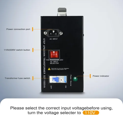 Miniatura 3 de Convertidor de voltaje Transformador de 110 V a 220 V/220 V a 110 V Convertidor de voltaje universal internacional de Estados Unidos a Europa