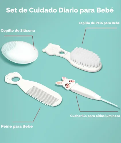 Miniatura 2 de Kit de Cuidado y Aseo para Bebés, Kit de Cuidado de Seguridad para Recién Nacidos, con Cepillo y Peine, Cortauñas, Termómetro, Pinza para Chupete