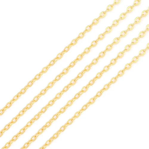 Miniatura 8 de Beadia - Cadenas ovales bañadas en oro de 18 quilates de 5 mm y 1 metro para la fabricación de joyas Cadena ovalada O