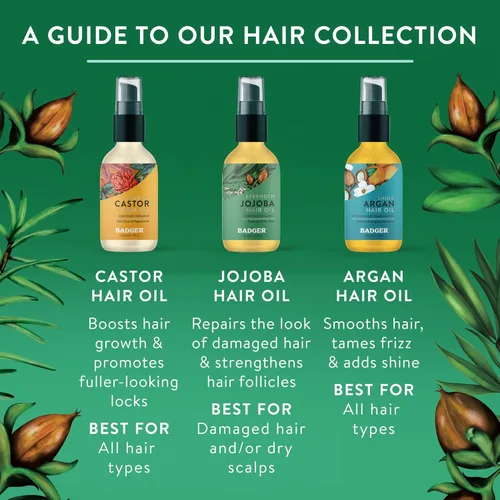 Miniatura 6 de Badger Aceite orgánico para el cabello de jojoba y tratamiento para el cuero cabelludo seco, calmante e hidratante, aceite de cuero cabelludo seco