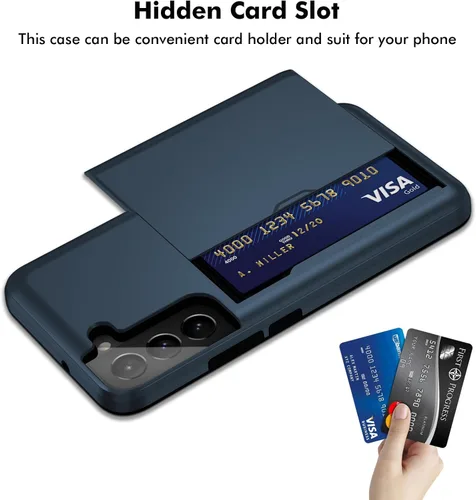 Miniatura 3 de Jiunai Funda para Samsung Galaxy S22 Plus Funda tipo cartera para tarjetas de crédito, soporte para efectivo, bolsillo deslizante de doble capa