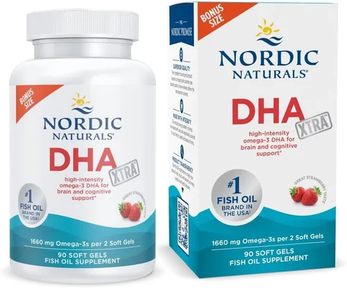 Miniatura 9 de Nordic Naturals DHA Xtra, Fresa - 60 geles blandos - 1660 mg Omega-3 - Fórmula DHA de alta intensidad para el cerebro y el sistema nervioso - Sin