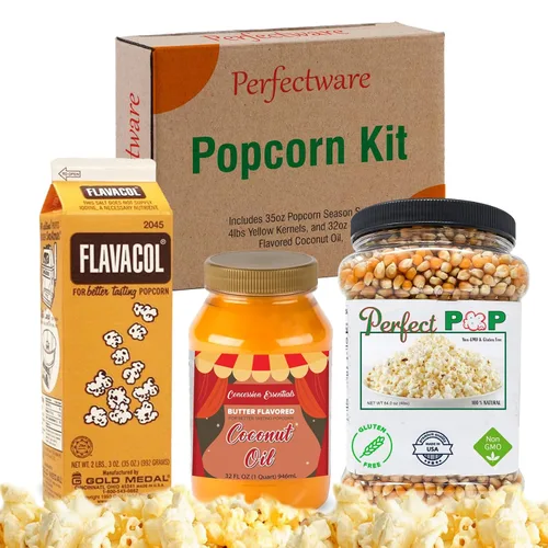 Miniatura 2 de Perfectware - Flavacol - Sal de condimento para palomitas de maíz de 35 onzas y aceite de coco Concession Essentials, kit combinado de 32 onzas