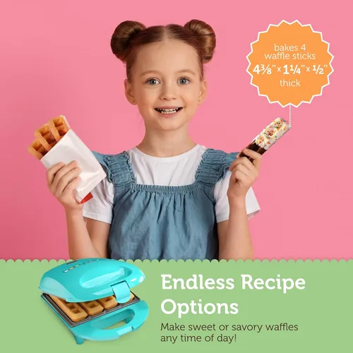 Miniatura 4 de Babycakes Mini Waflera de palitos de gofres de Select Brands - Mini Waflera de palitos de gofres para el desayuno - Cuenta con revestimiento