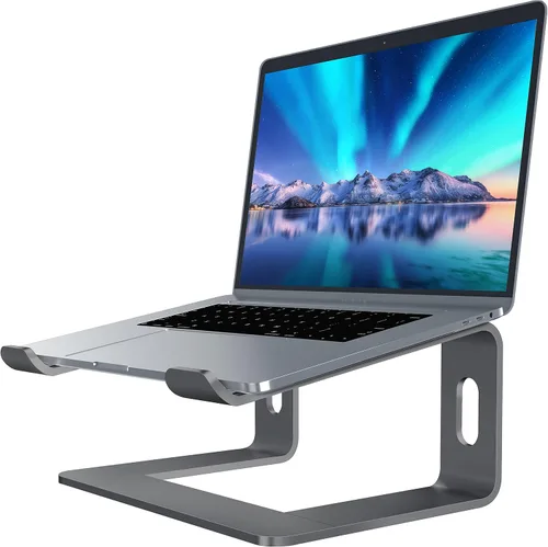 Miniatura 10 de SOUNDANCE Soporte para portátil, elevador de computadora de aluminio, elevador ergonómico para portátiles para escritorio, soporte de metal