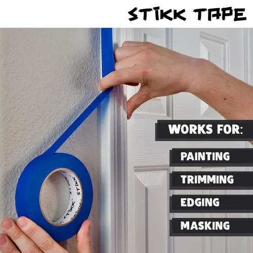 Miniatura 4 de STIKK Cinta para pintores – 1 paquete de cinta de pintor negra – 2 pulgadas x 60 yardas – Cinta de pintura para pintura, bordes, molduras, techos
