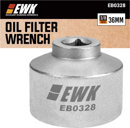 Miniatura 10 de EWK Forjado 3 piezas 27, 32, 36mm Llave de filtro de aceite de perfil bajo, 3/8" herramienta de extracción de tapa de filtro de aceite para BMW Ford