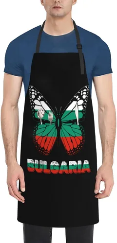Miniatura 11 de Delantal vintage con diseño de bandera de la República Centroafricana con bolsillos para chef, hombres y mujeres, pintor, cocina, horneado
