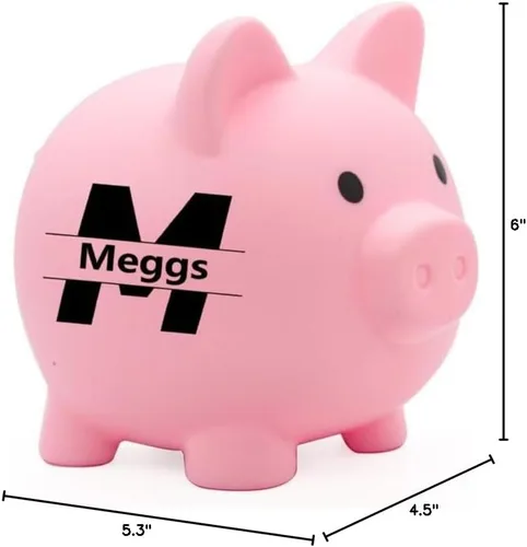Miniatura 2 de Alcancía personalizada, nombre personalizado para niñas y niños, banco de dinero de plástico irrompible, alcancías de tres tamaños, regalos