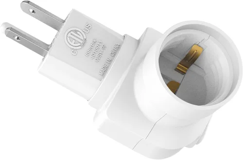 Borju Enchufe con Portalámparas, Adaptador de Tomacorriente a Portalámparas, Enchufe Giratorio 360° con Interruptor de Encendido/Apagado,