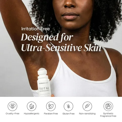 Miniatura 10 de DERMAdoctor Antitranspirante para Mujeres, Total NonScents Antitranspirante Ultra-Suave Sin Fragancia para Piel Sensible desodorante, Desodorante