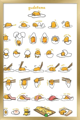 Miniatura 9 de Trends International - Póster de Gudetama con diseño de cuadrícula, para pared, 14.725 x 22.375 pulgadas, versión con marco de madera tipo granero