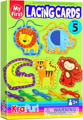 Miniatura 9 de KRAFUN My First - Tarjetas de cordones para niñas de 3 años en adelante, 10 proyectos holográficos de princesa unicornio de artes y manualidades