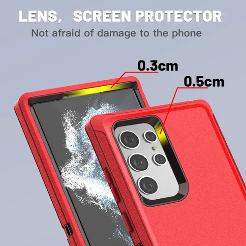 Miniatura 5 de AICase para Galaxy S22 Ultra, funda con protector de pantalla, protección contra caídas de alta resistencia, cuerpo completo, resistente, a prueba
